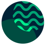 Circle with green wave pattern